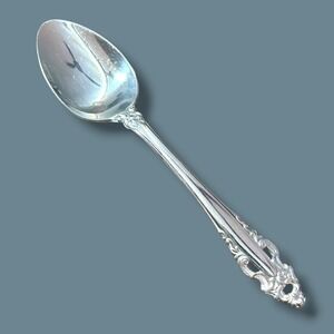 Gorham Pierced Baroque Stainless Steel Soup Spoon Ornate Scroll Flatware